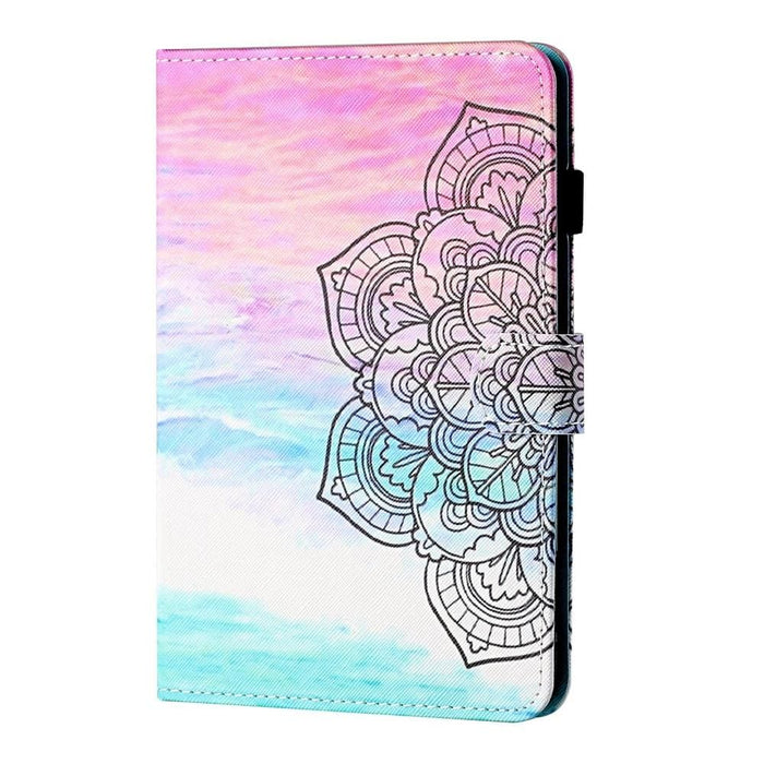 Coloured Drawing Stitching Smart Leather Tablet Case
