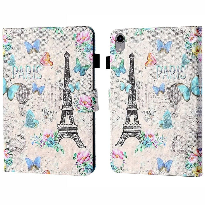 Coloured Drawing Stitching Smart Leather Tablet Case