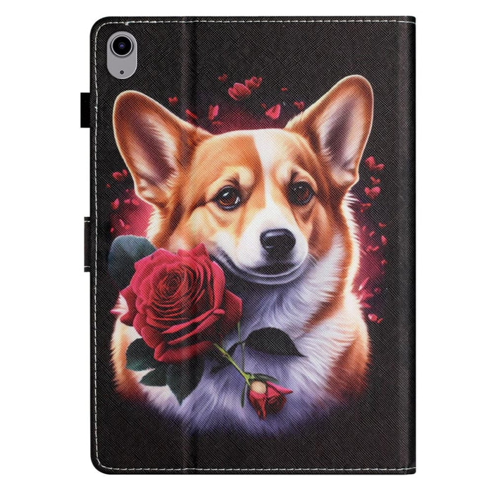 Coloured Drawing Stitching Smart Leather Tablet Case