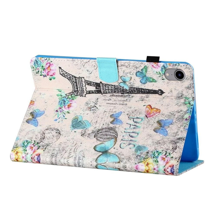 Coloured Drawing Stitching Smart Leather Tablet Case