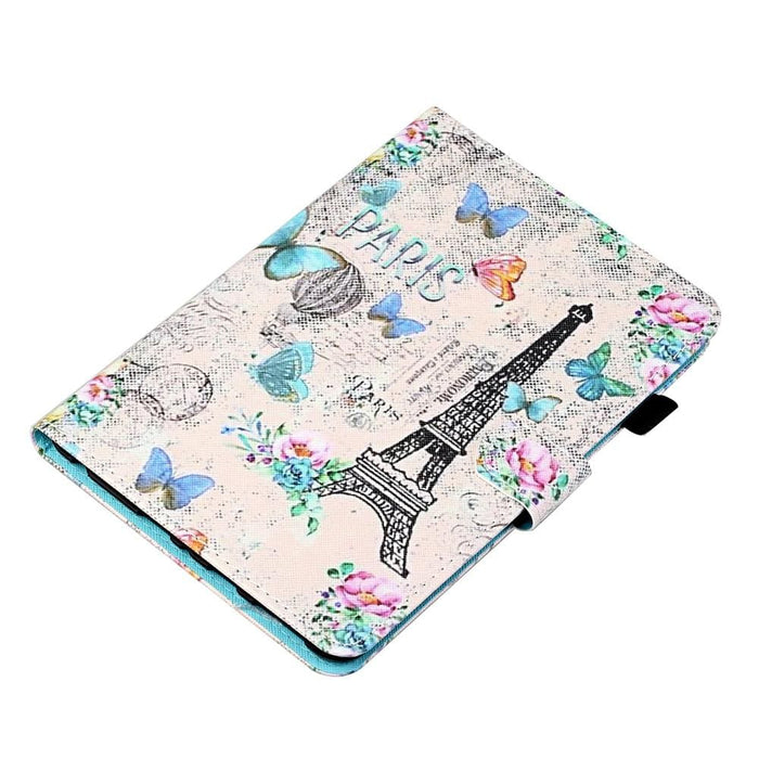 Coloured Drawing Stitching Smart Leather Tablet Case