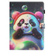 Coloured Drawing Stitching Smart Leather Tablet Case