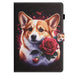 Coloured Drawing Stitching Smart Leather Tablet Case