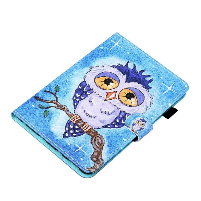 Coloured Drawing Stitching Smart Leather Tablet Case