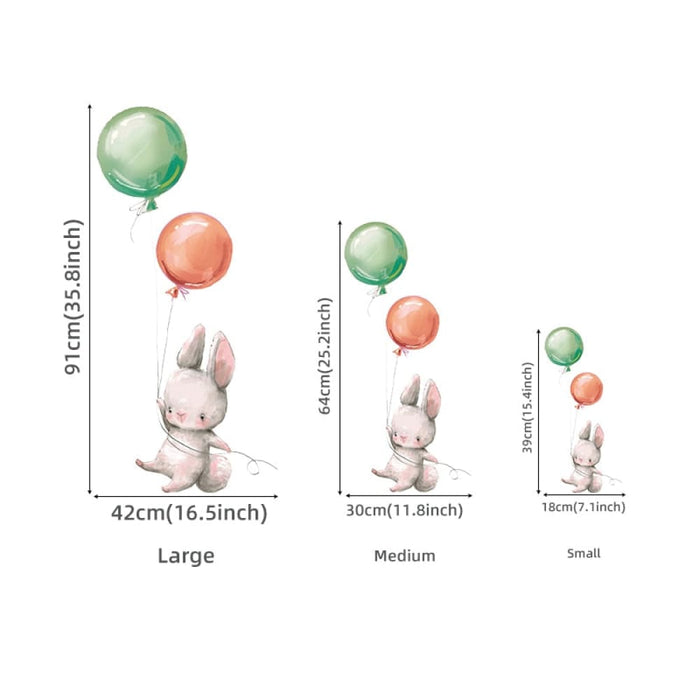Colourful Balloons with Bunnies Wall Stickers for Kids Room