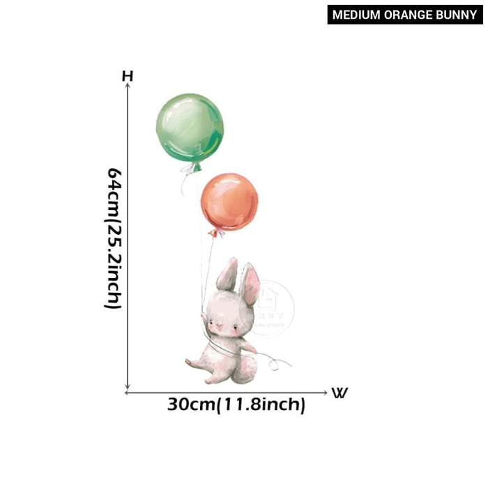 Colourful Balloons with Bunnies Wall Stickers for Kids Room