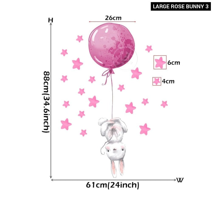 Colourful Balloons with Bunnies Wall Stickers for Kids Room