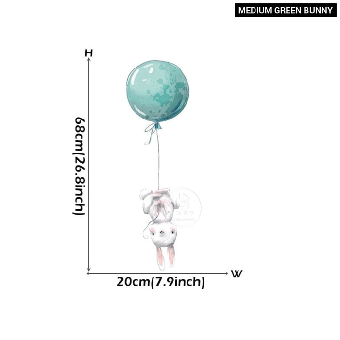 Colourful Balloons with Bunnies Wall Stickers for Kids Room