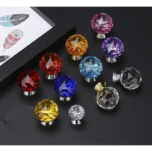 Colourful Crystal Glass Knobs Cabinet Handles Ball Cupboard