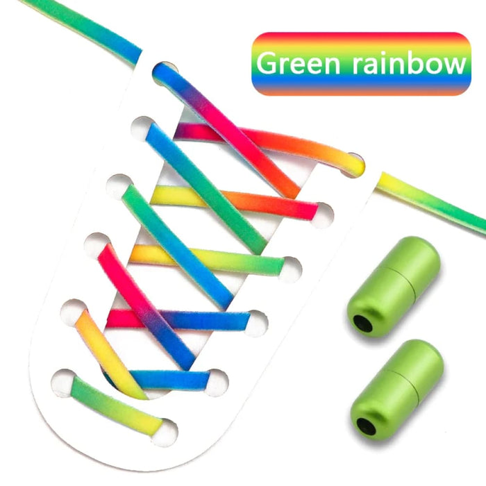 Colourful Elastic Sneakers no Tie Running Round Tennis Shoe