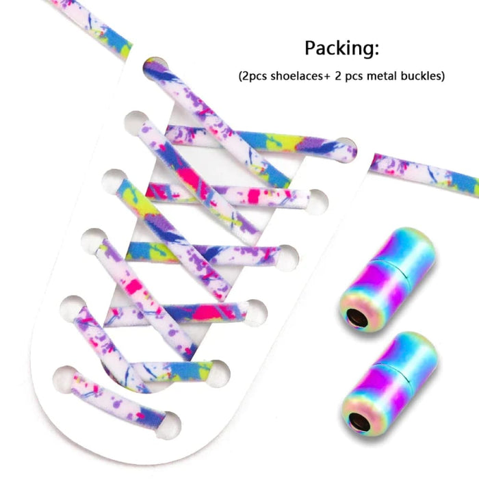 Colourful Elastic Sneakers no Tie Running Round Tennis Shoe