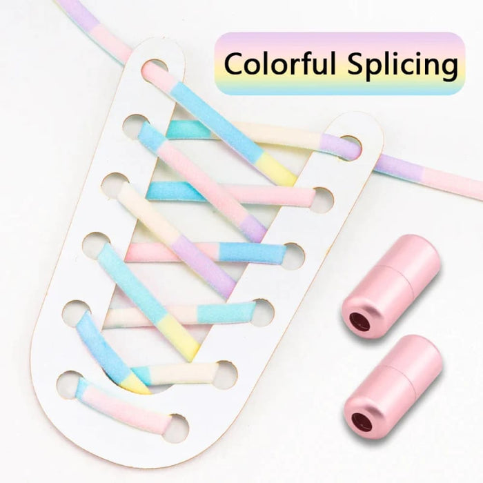 Colourful Elastic Sneakers no Tie Running Round Tennis Shoe