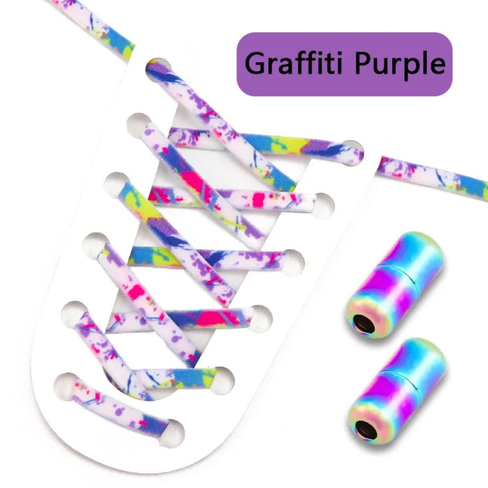 Colourful Elastic Sneakers no Tie Running Round Tennis Shoe