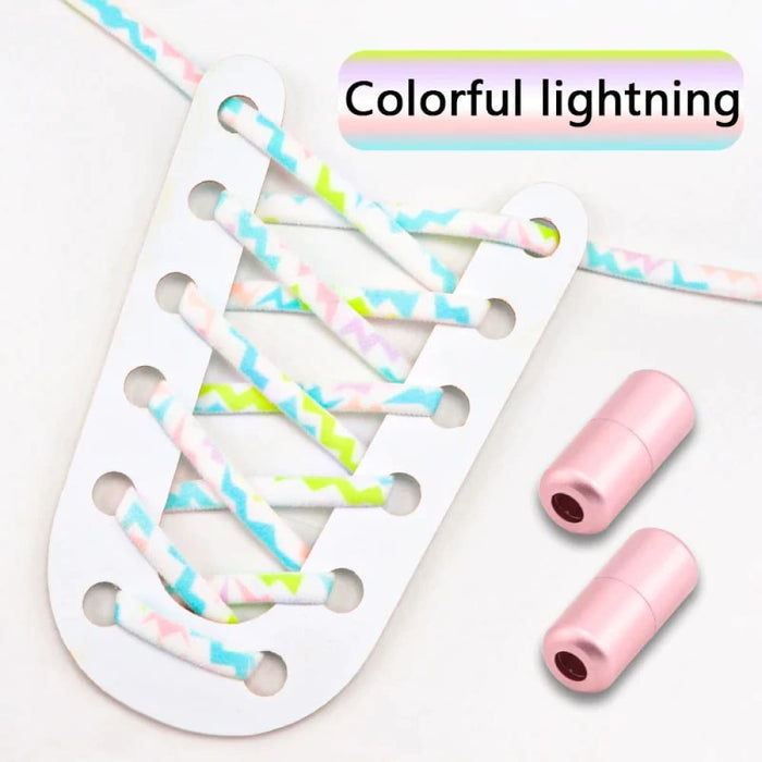 Colourful Elastic Sneakers no Tie Running Round Tennis Shoe