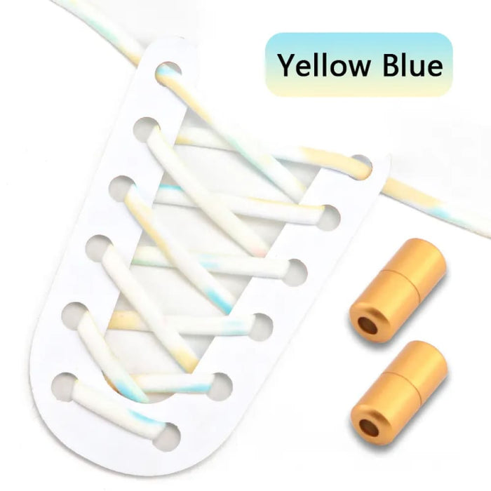 Colourful Elastic Sneakers no Tie Running Round Tennis Shoe