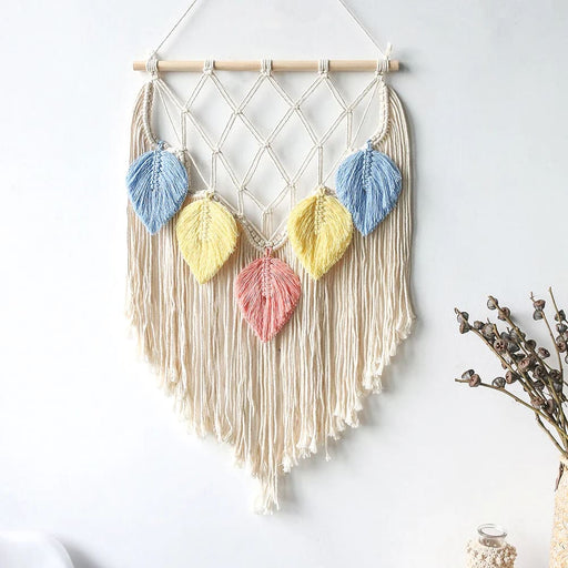 Colourful Leaf Macrame Wall Hanging For Home Decor