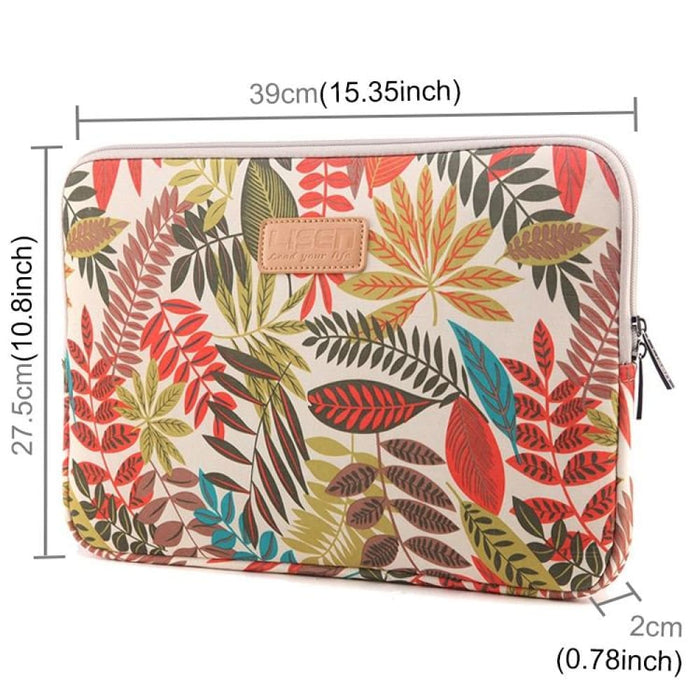 Colourful Leaves Zipper Briefcase Carrying Bag For Macbook