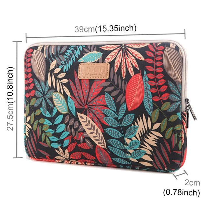 Colourful Leaves Zipper Briefcase Carrying Bag For Macbook