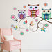 Colourful Owls On The Tree Branches Wall Stickers For Kids