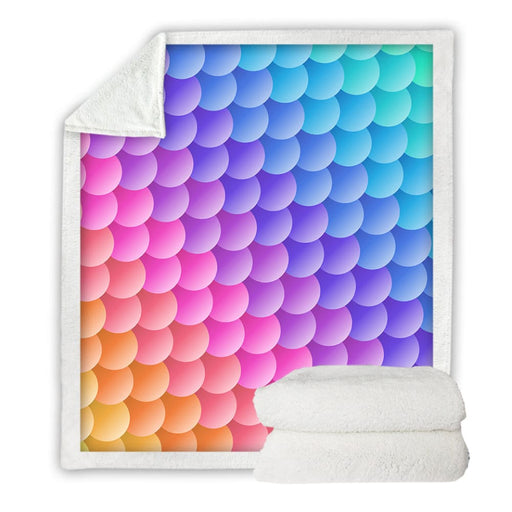 Colourful Sherpa Blanket Rainbow Microfiber Throw Gradient
