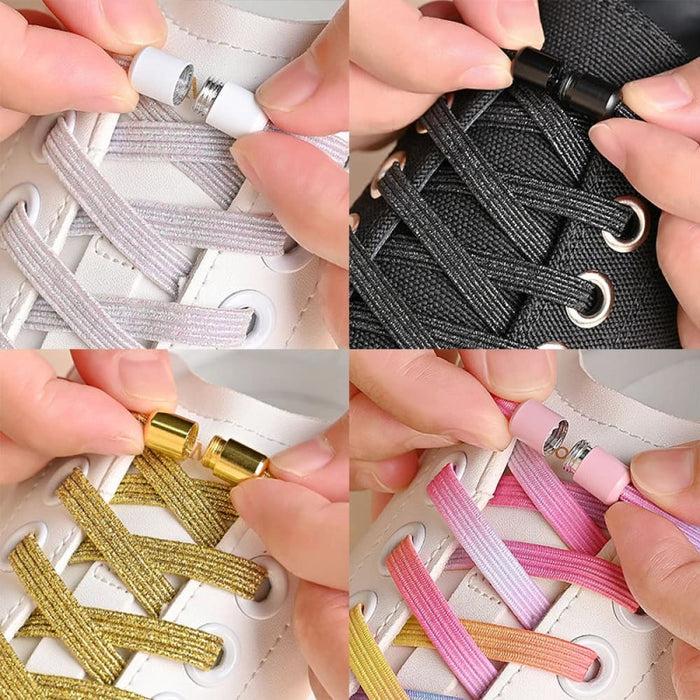 Colourful No Tie Shoelaces With Buckle