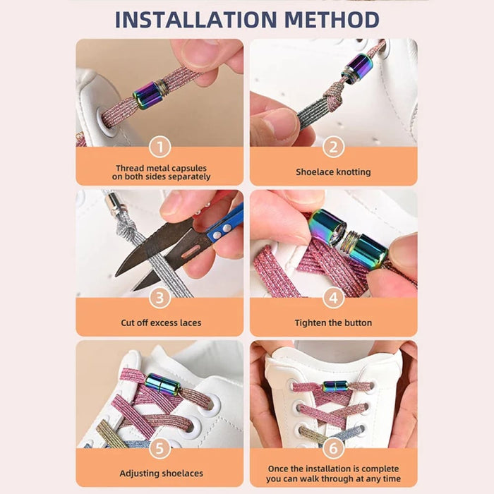 Colourful no Tie Shoelaces with Buckle