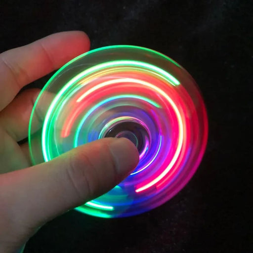 Colourful Transparent Gyro Fingertip With Light For Stress