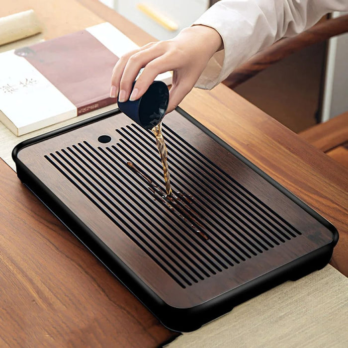 Compact Bamboo Tea Tray for Kung Fu Set