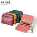 Compact Rfid Blocking Leather Coin Purse For Women