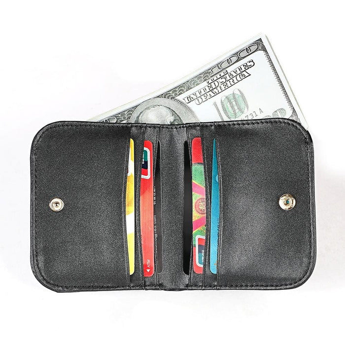 Compact Rfid Blocking Leather Coin Purse For Women