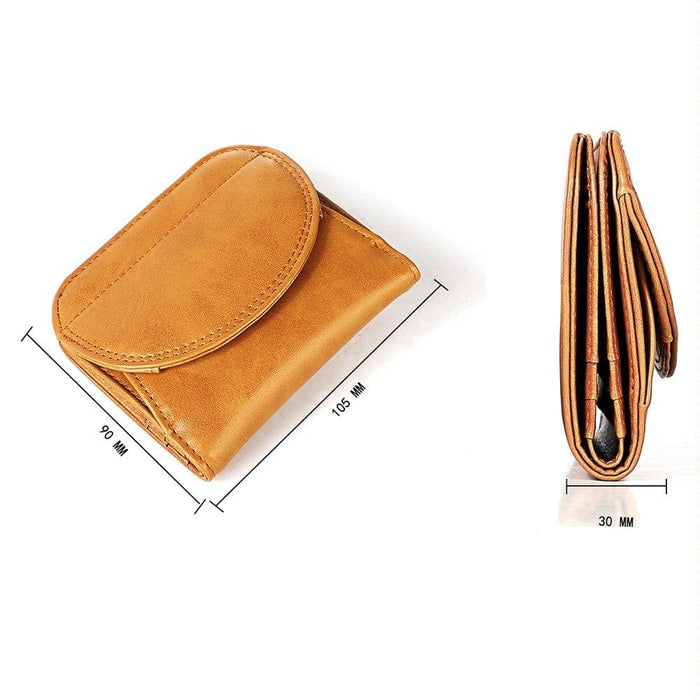 Compact Rfid Blocking Leather Coin Purse For Women