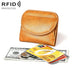 Compact Rfid Blocking Leather Coin Purse For Women
