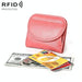 Compact Rfid Blocking Leather Coin Purse For Women