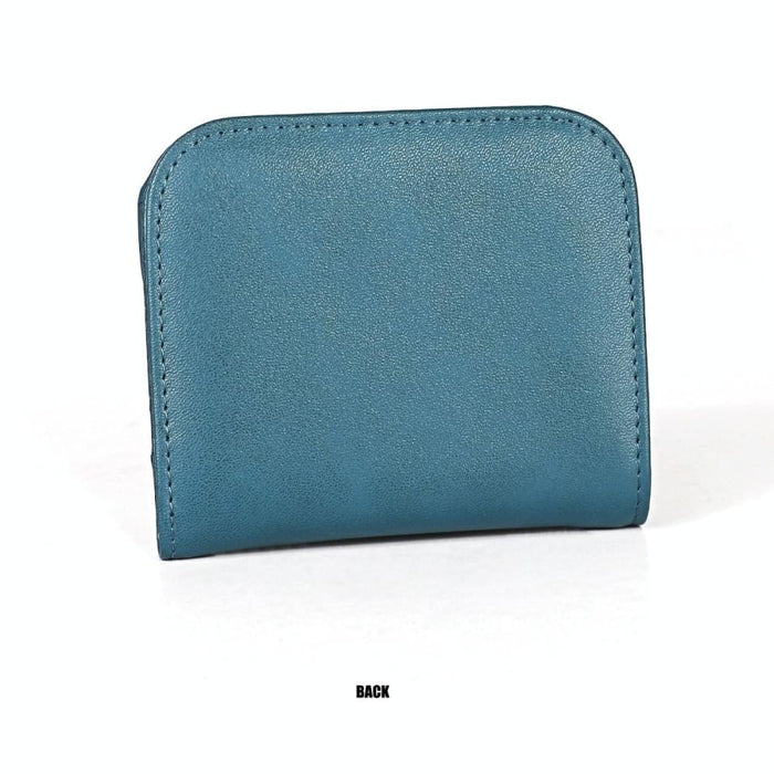 Compact Rfid Blocking Leather Coin Purse For Women