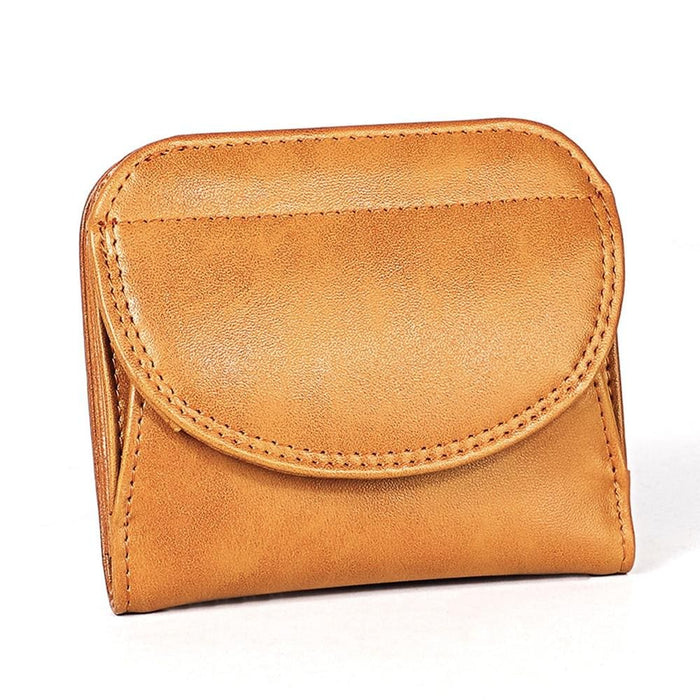 Compact Rfid Blocking Leather Coin Purse For Women