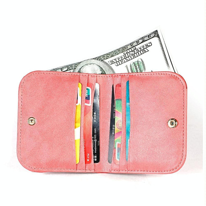 Compact Rfid Blocking Leather Coin Purse For Women