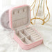 Compact Velvet Jewelry Storage Box With Zipper