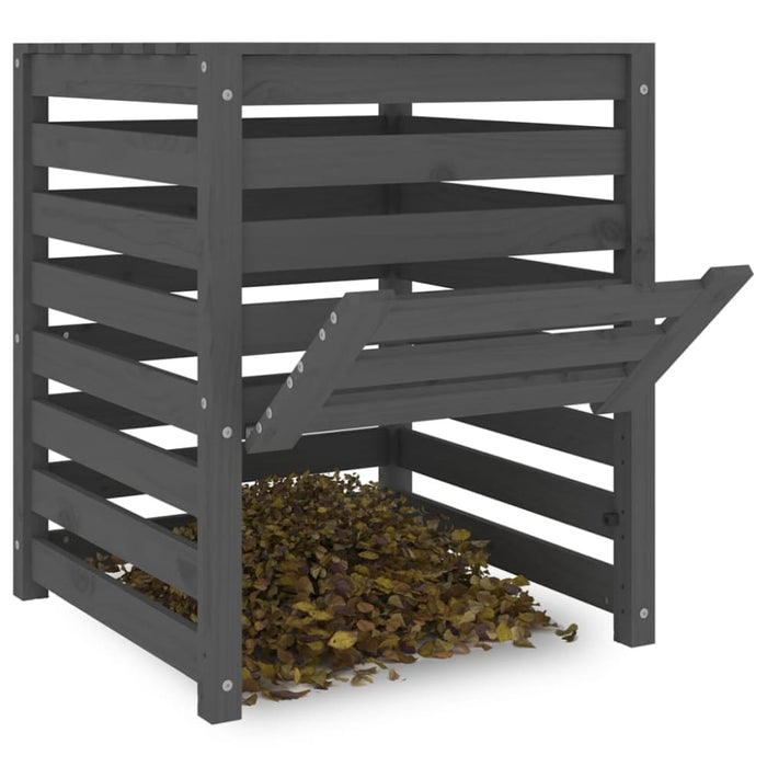Composter Grey 63.5x63.5x77.5 Cm Solid Wood Pine Nxtnob