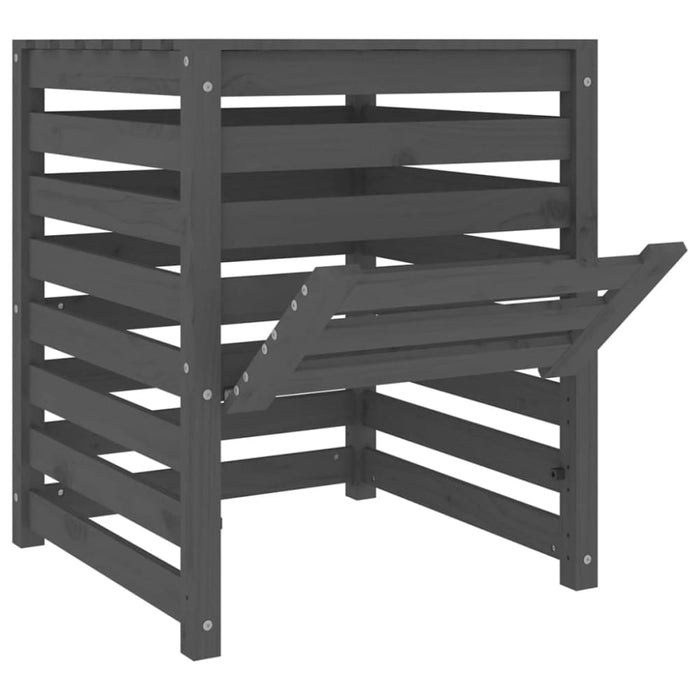 Composter Grey 63.5x63.5x77.5 Cm Solid Wood Pine Nxtnob