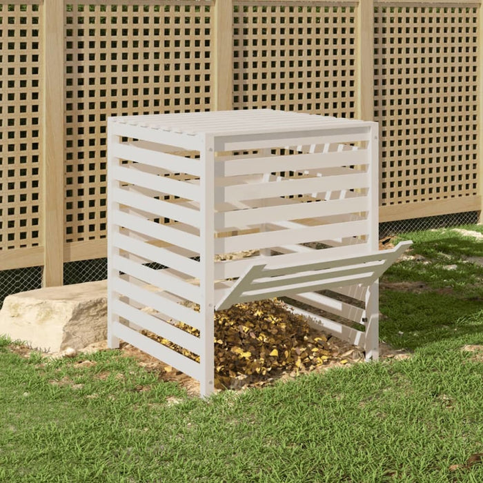 Composter White 82.5x82.5x99.5 Cm Solid Wood Pine Nxtnol