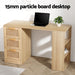 Computer Desk Drawer Shelf Home Office Study Table Rattan