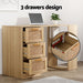 Computer Desk Drawer Shelf Home Office Study Table Rattan