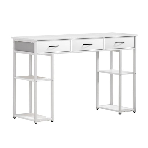 Computer Desk Drawer Shelves Study Table 120cm White