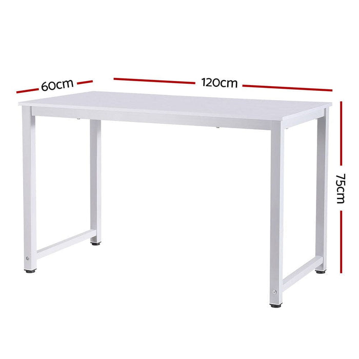 Computer Desk Home Office Study Table White 120cm