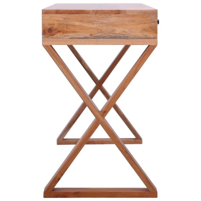 Computer Desk Natural 115x47x77 Cm Solid Mahogany Wood