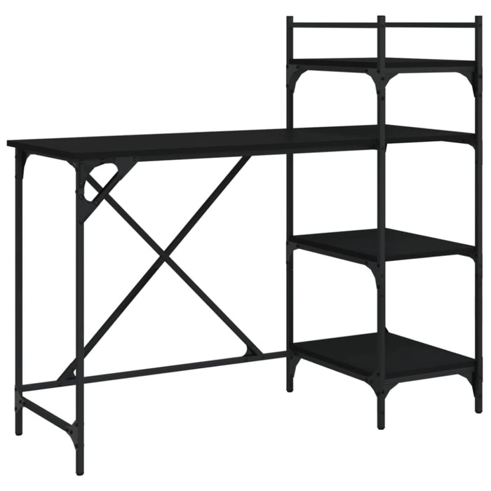 Computer Desk with Shelves Black 120x47x109 Cm Ntlxot