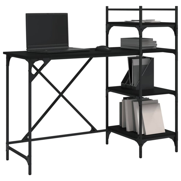 Computer Desk with Shelves Black 120x47x109 Cm Ntlxot