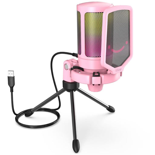 Condenser Desktop Mic For Youtube Video - Pink