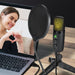 Vibe Geeks Usb Condenser Microphone Set with Rgb Lighting