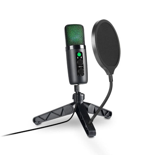Vibe Geeks Usb Condenser Microphone Set with Rgb Lighting